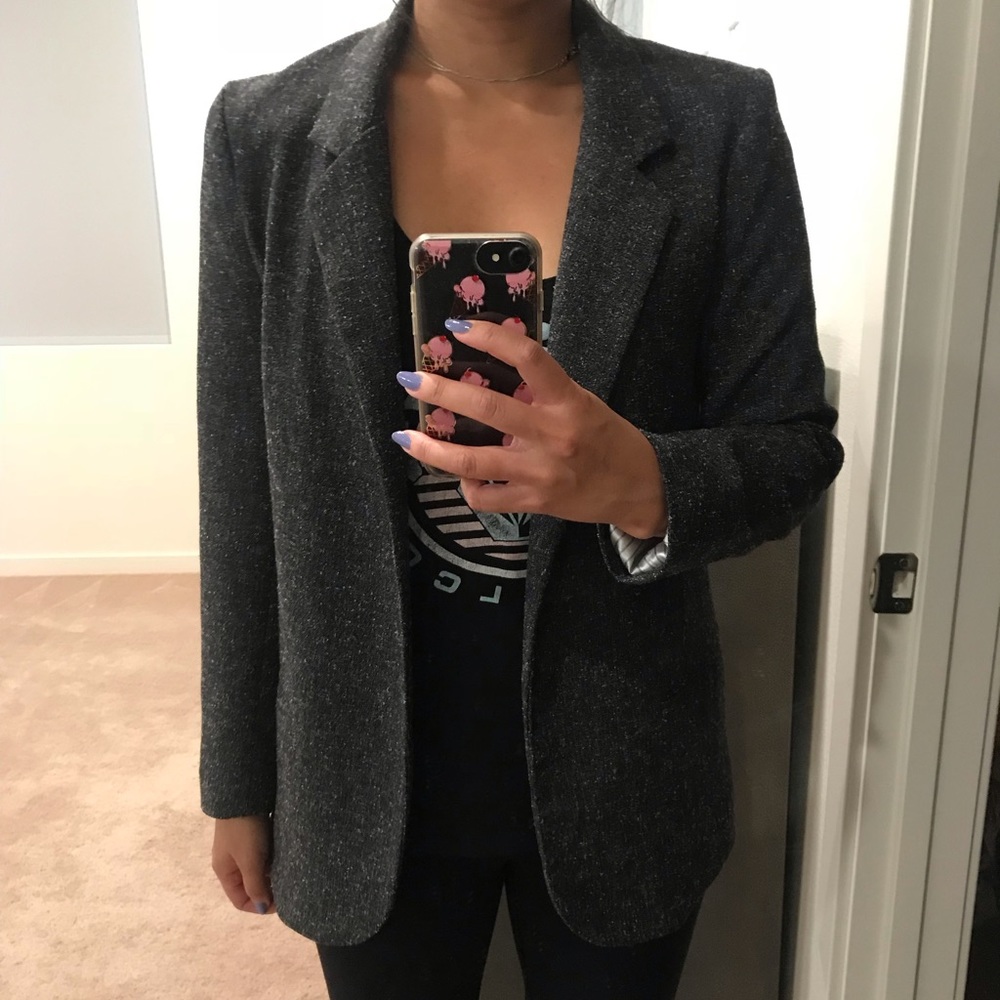 Necessary Objects Fall Dark Grey Texture Blazer - image 5